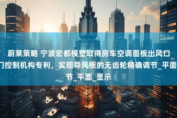 蔚莱策略 宁波宏都模塑取得房车空调面板出风口的风门控制机构专利，实现导风板的无齿轮精确调节_平面_显示